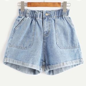 Paperbag jean shorts